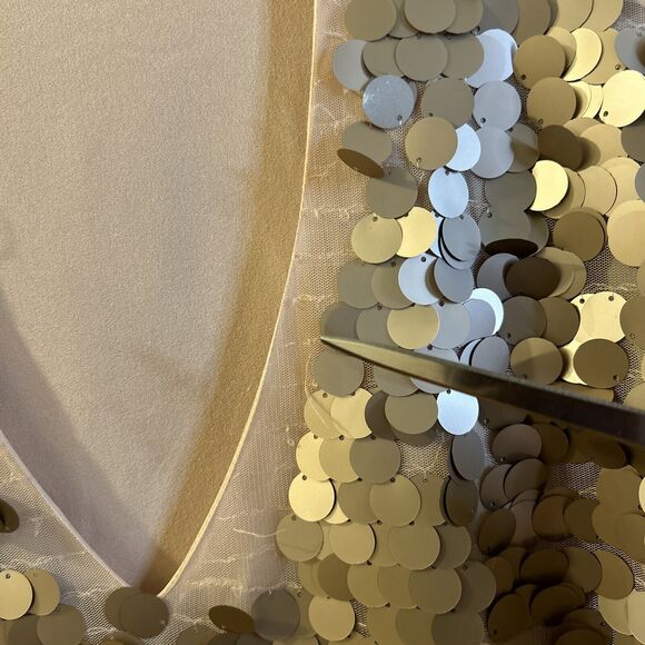 Womens Boohoo Dress Size 16 pullover embellished light brown FLAWS stained - Picture 6 of 16